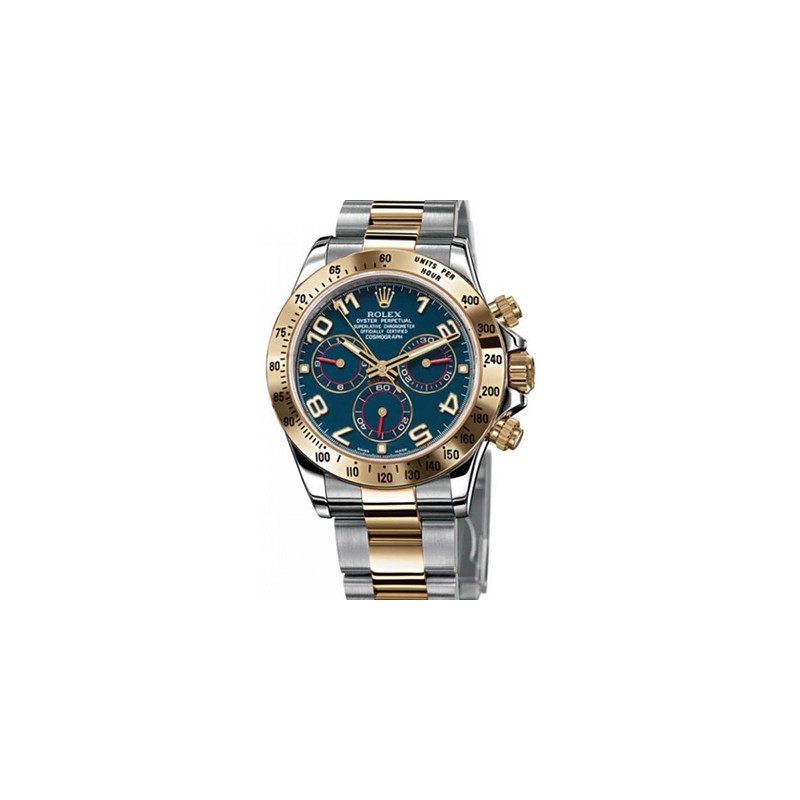 rolex steel and yellow gold blue dial